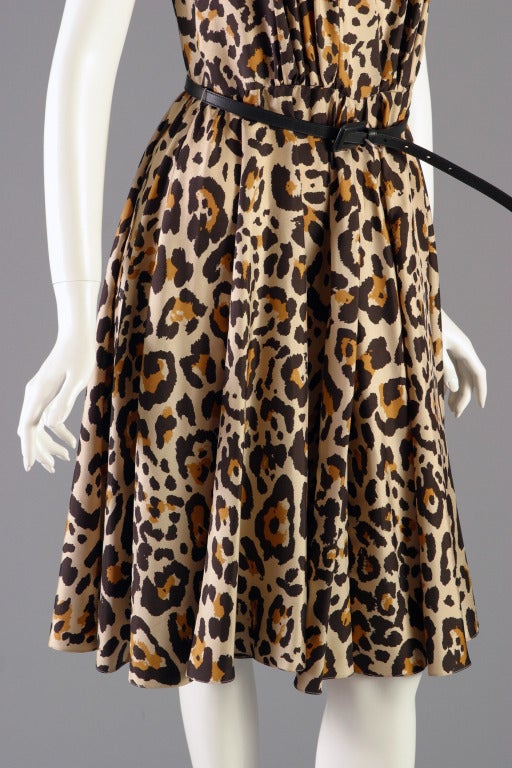Christian Dior glamorous silk leopard print dress For Sale 3