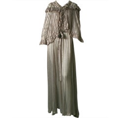 1930 French Haute couture printed chiffon evening ensemble
