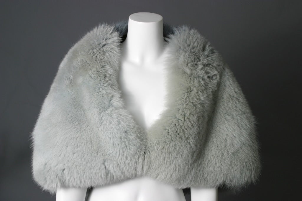 A DIOR  grey blue fox short evening cape