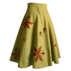 1950s Lanvin - Castillo ''chalet '' appliqué and embroidered skirt
