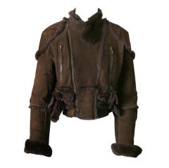 2004 Christian DIOR chocolate Orylag fur jacket