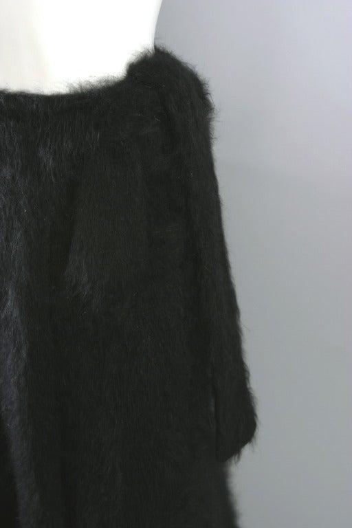 Thierry Mugler soft warm and luxurious long black angora wrap skirt 1