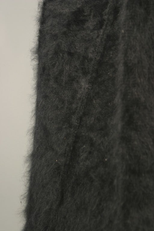 Thierry Mugler soft warm and luxurious long black angora wrap skirt 4