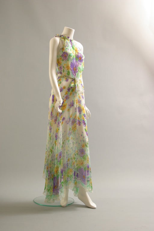 Violetta de Winter french silk chiffon summer gown