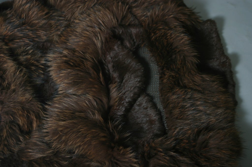 Rykiel's fabulous chestnut color marmot fur and knitted leather maxi coat For Sale 6