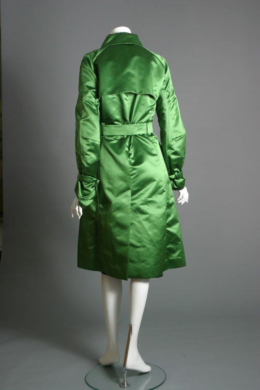 emerald green trench coat