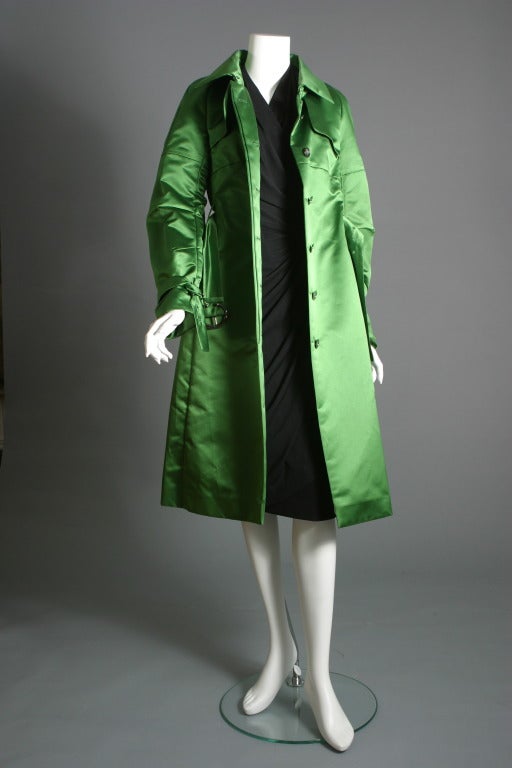 emerald green raincoat
