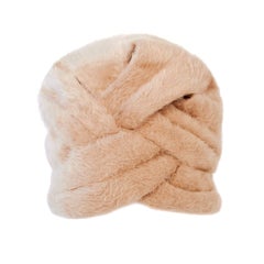 Lanvin by Castillo for Saks 5th Ave Sombrero turbante de fieltro beige, años 60