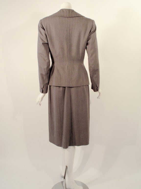 Madame Gres Vintage 2 pc. Gray Fitted Jacket & Dress Ensemble 1