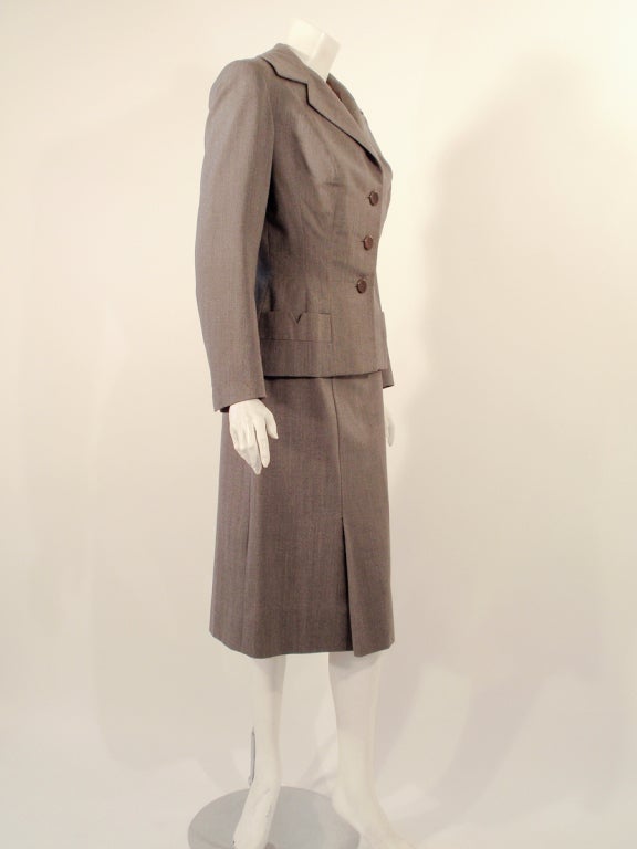 Madame Gres Vintage 2 pc. Gray Fitted Jacket & Dress Ensemble 2