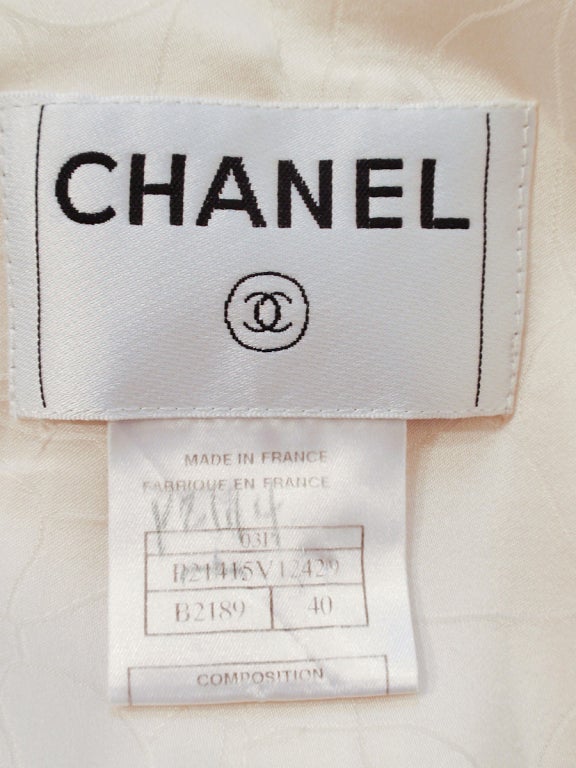 Chanel Cream Wool Crepe Jacket w/ Pink Trim, c 2003