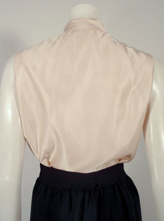 Norman Norell  3 pc. Black Wool Skirt Suit w/ Cream Blouse 6