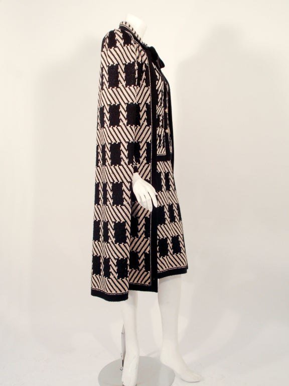 Women's Adolfo 3 pc Black, Taupe Wool Knit Cape, Jacket, Skirt Suit