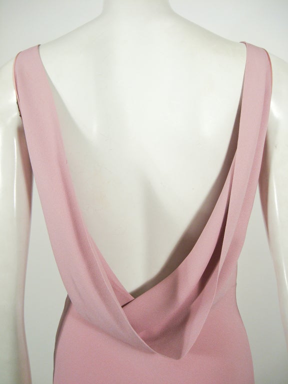 John Galliano Pink Crepe Bias Cut Evening Gown w/ Shawl 7