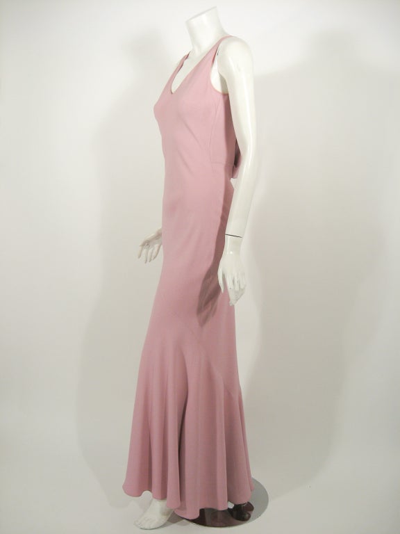 John Galliano Pink Crepe Bias Cut Evening Gown w/ Shawl 3