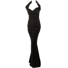 Elizabeth Mason Couture Black Silk Doupioni 'Maria' Gown Made-to-Measure 10