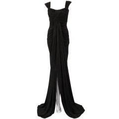 Elizabeth Mason Couture Black Silk Jersey "Uta" Gown