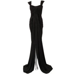 Vintage Elizabeth Mason Couture Black Silk Jersey "Uta" Gown