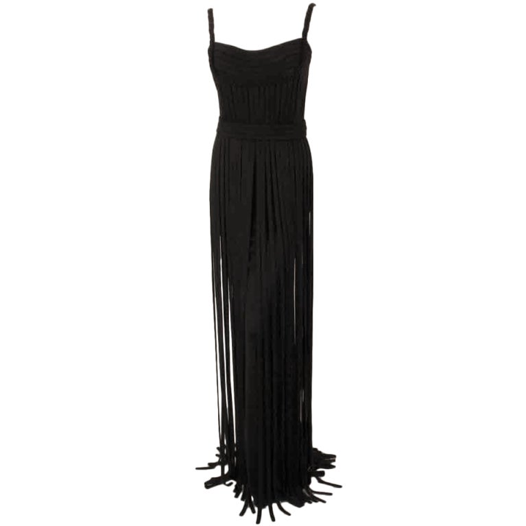 Elizabeth Mason Couture - Robe noire « No Strings Attached », fabriquée sur commande en vente
