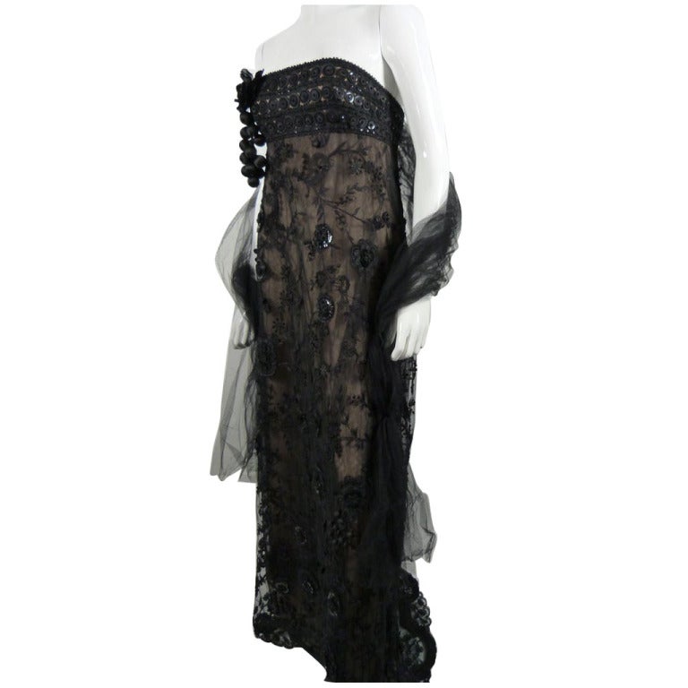 Oscar de la Renta Black Lace Dress