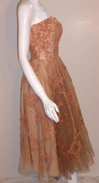 Ceil Chapman Vintage Cocktail Dress, Circa 1960s In Good Condition For Sale In Los Angeles, CA