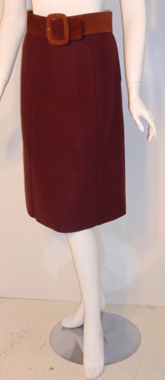 Christian Dior Haute Couture 3-teiliges Mantel-Set aus burgunderroter Wolle, Betsy Bloomingdale 1971 im Angebot 2