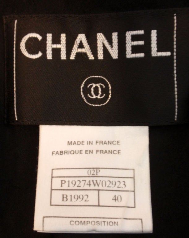 Chanel Black Jacket w/Front Slit Pockets, Circa 1990
