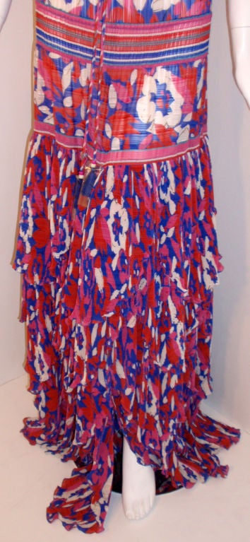Diane Frez Long Floral Dress, Circa 1980 3