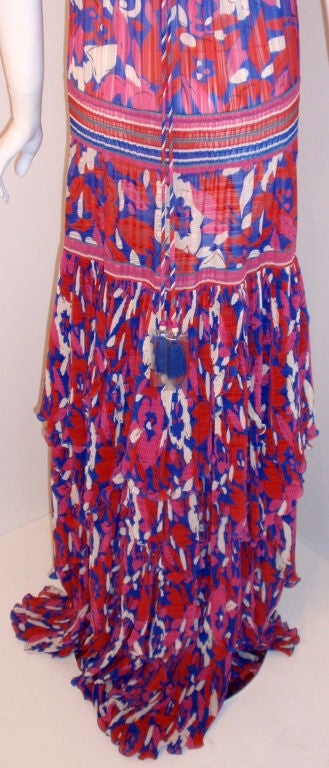 Diane Frez Long Floral Dress, Circa 1980 4