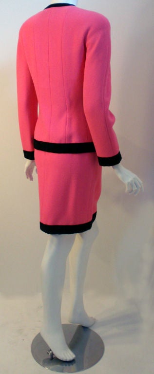 Chanel 2pc Hot Pink Jacket and Skirt Set 2