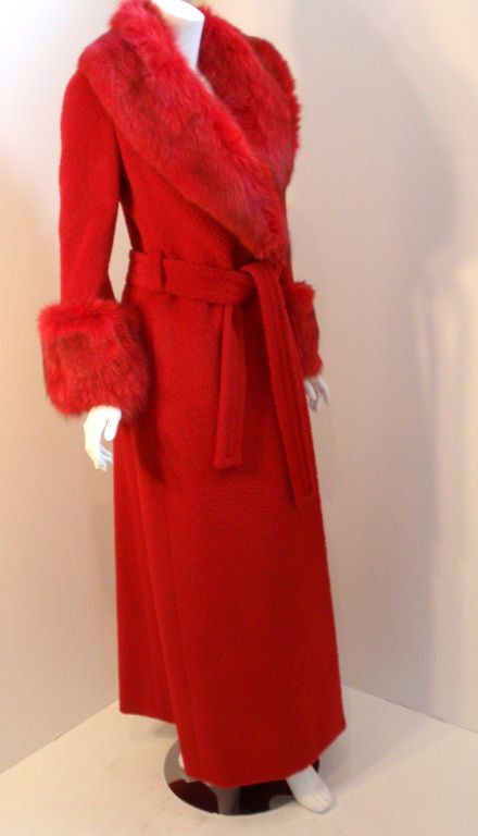 Women's JAMES GALANOS full length maxi coat from the 1970s
