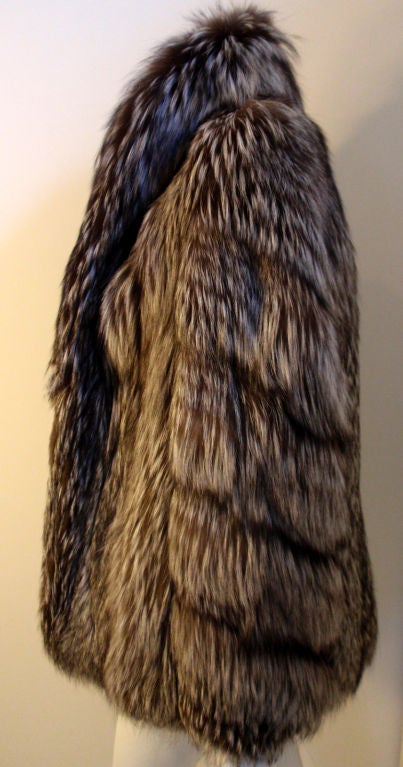Oscar de la Renta Gray Fox Fur Coat, Circa 1980 2