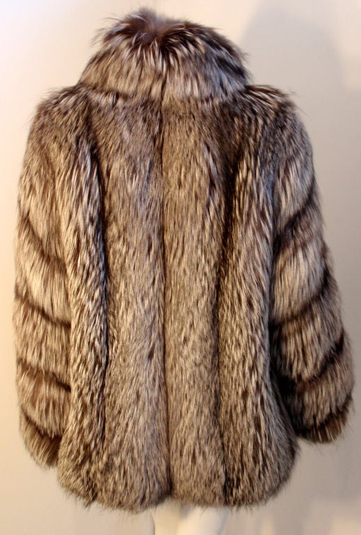 Oscar de la Renta Gray Fox Fur Coat, Circa 1980 3