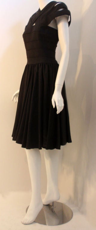 Women's Thierry Mugler Black Knee Length Cocktail Dress