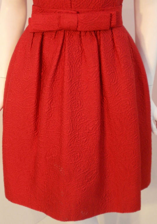 Christian Dior Haute Couture Red Cocktail Dress, Circa 1960 3