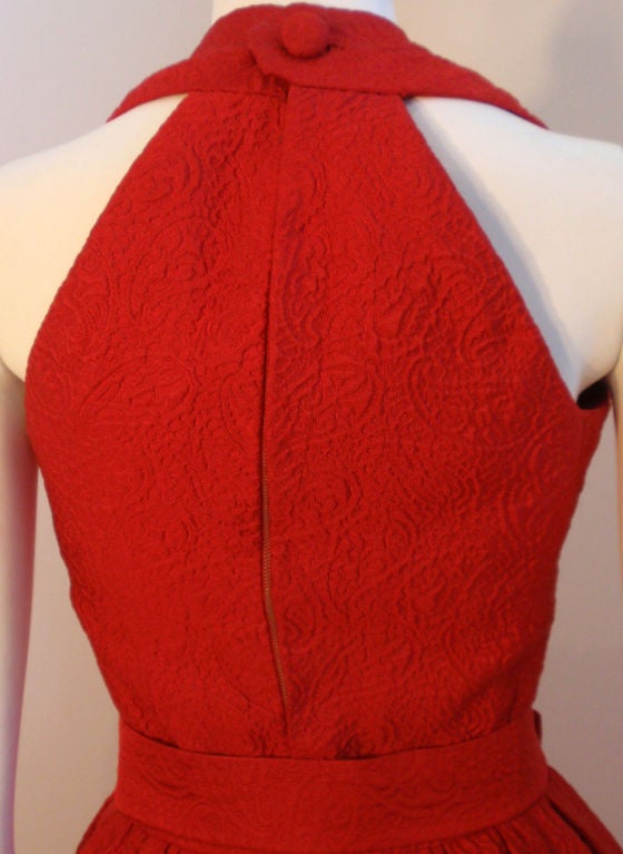 Christian Dior Haute Couture Red Cocktail Dress, Circa 1960 4