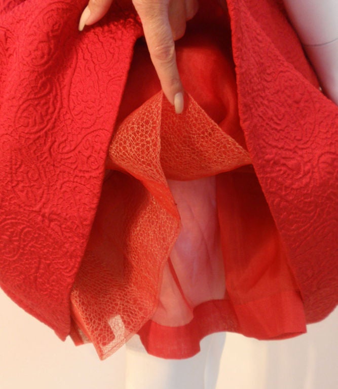 Christian Dior Haute Couture Red Cocktail Dress, Circa 1960 5