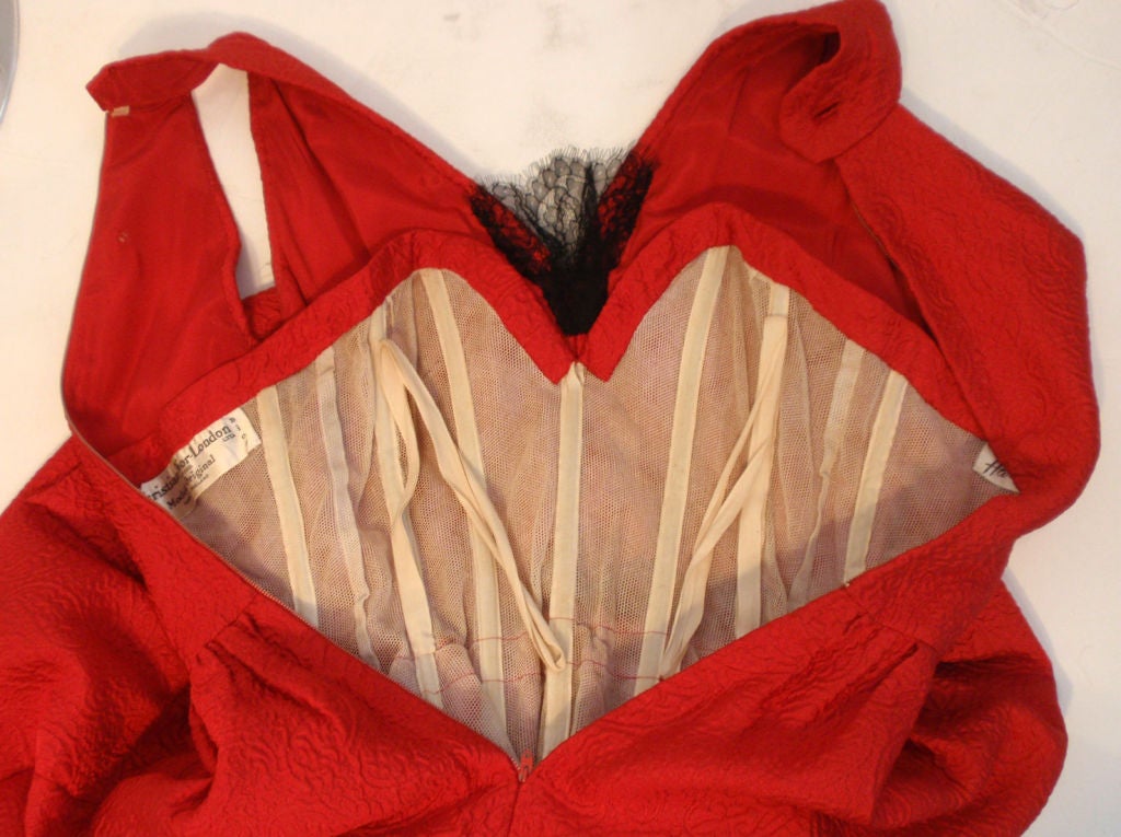 Christian Dior Haute Couture Red Cocktail Dress, Circa 1960 6