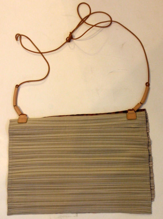 Issey Miyake Plaid Pleated Shoulder  Bag 2