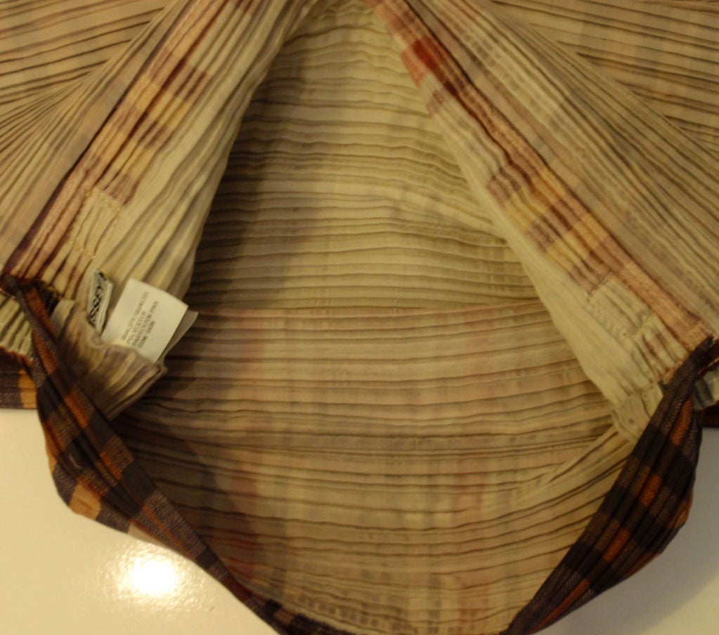 Issey Miyake Plaid Pleated Shoulder  Bag 3