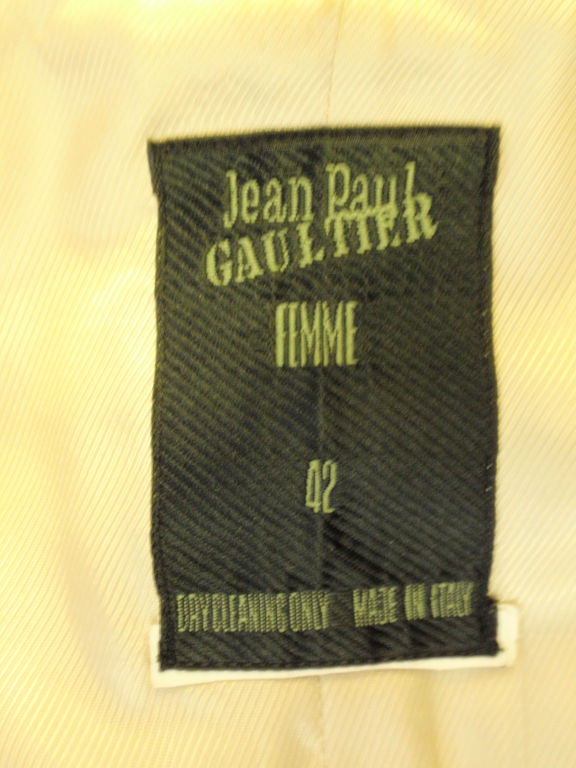 Jean Paul Gautier Rare Custard Jacket, Circa 1980 7
