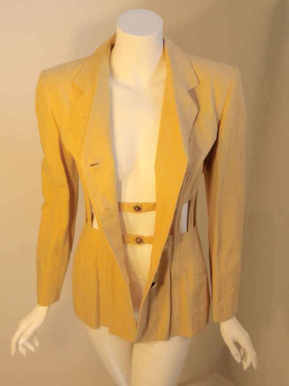 Jean Paul Gautier Rare Custard Jacket, Circa 1980 3