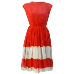 Galanos for Amelia Gray Red Chiffon Cocktail Dress, Circa 1960's 12
