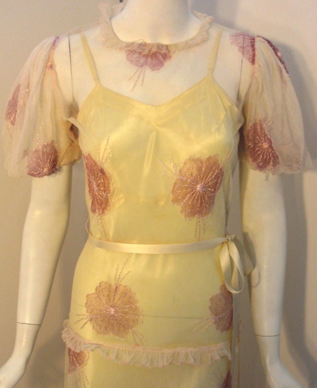 cream dress with flowers