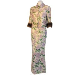 Vintage Dolce & Gabbana 2pc Silk Floral Print Dress and Coat, 1990's