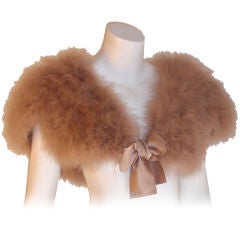 Christian Dior  Taupe Feather Wrap, Circa 1990