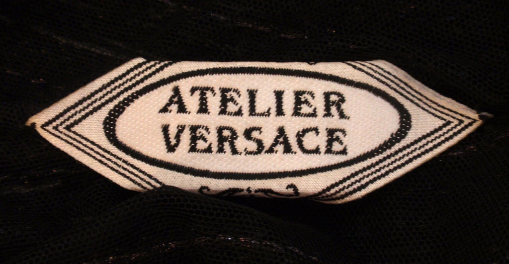 Atelier Versace Sheer Black Beaded Tank Top, Circa 1990
