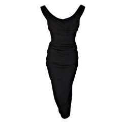 Ceil Chapman (Attributed) Vintage Black Cocktail Dress, 1940 11