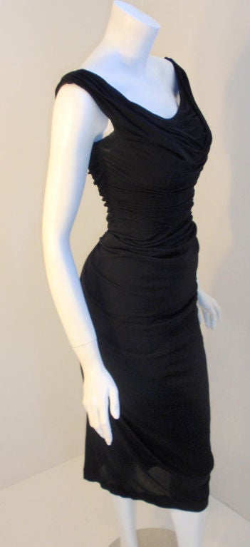 Ceil Chapman (Attributed) Vintage Black Cocktail Dress, 1940 For Sale ...