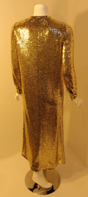 Women's Norell Gold Sequin Evening Coat